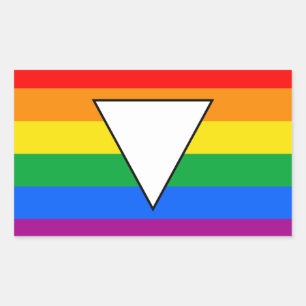 Sticker Rectangulaire LGBTQ+ Triangle et Rainbow Pride