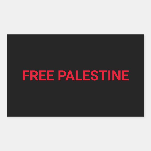 Sticker Rectangulaire Libérez la Palestine noir rouge texte personnalisé (Devant)
