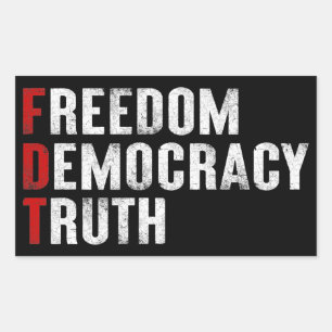 Sticker Rectangulaire Liberté Démocratie Vérité