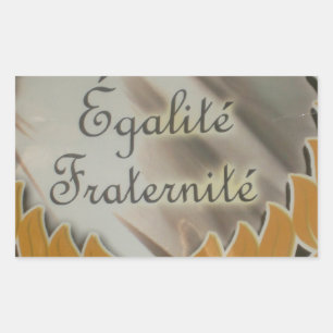 Sticker Rectangulaire Liberté, Égalité, Fraternité : Futur prospère