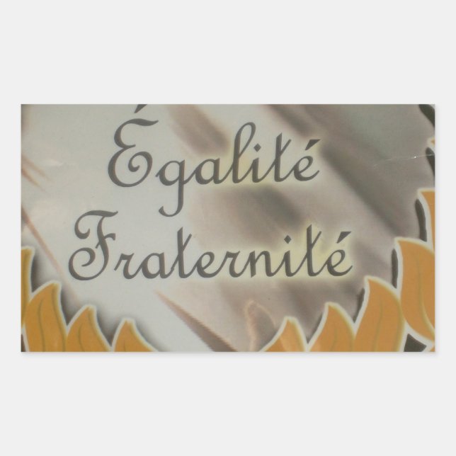 Sticker Rectangulaire Liberté, Égalité, Fraternité : Futur prospère (Devant)