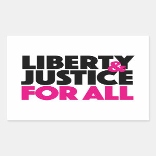 Sticker Rectangulaire Liberté et justice pour tout l'autocollant