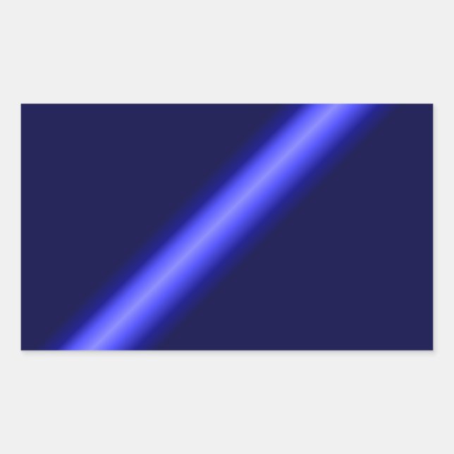 Sticker Rectangulaire Ligne bleue mince (Devant)