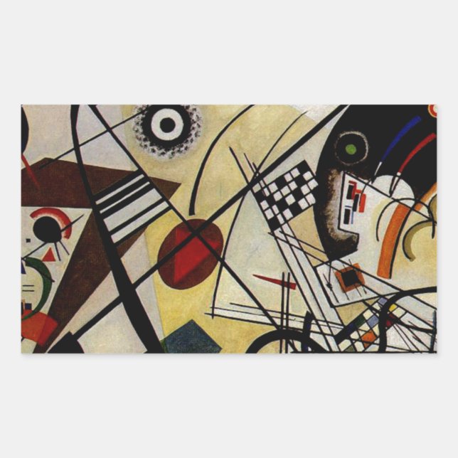 Sticker Rectangulaire Ligne ininterrompue Kandinsky Transverse (Devant)