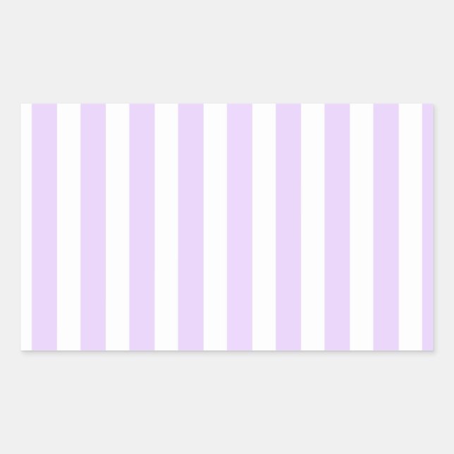 Sticker Rectangulaire Lilac violet et blanc bonbons rayures (Devant)