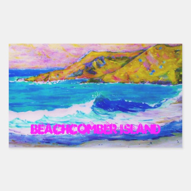 Sticker Rectangulaire L'île Beachcomber (Devant)