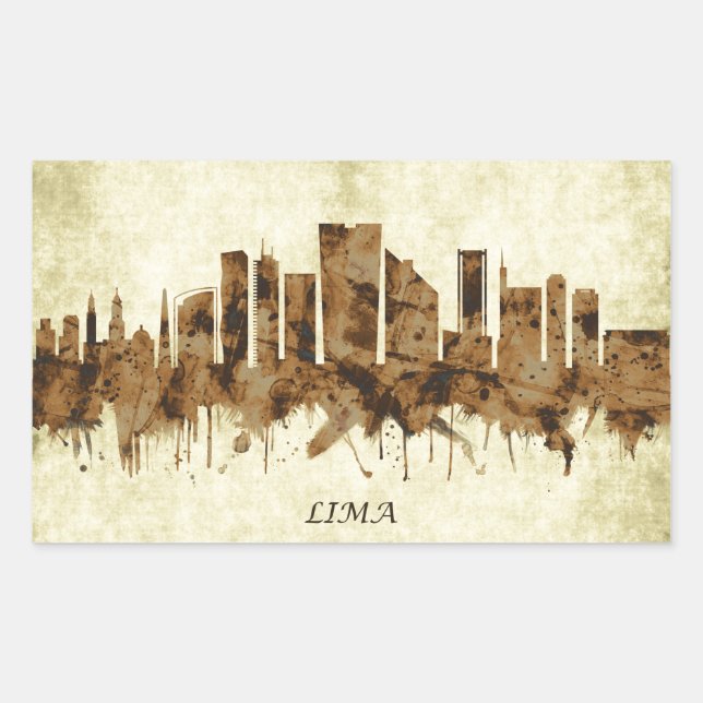 Sticker Rectangulaire Lima Pérou (Devant)