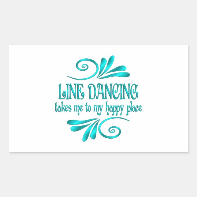 Sticker Rectangulaire Line Dancing Happy Place (Devant)