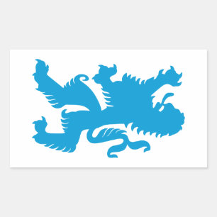 Sticker Rectangulaire Lion bavarois azur