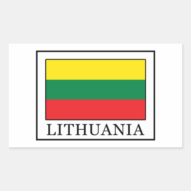 Sticker Rectangulaire Lituanie (Devant)