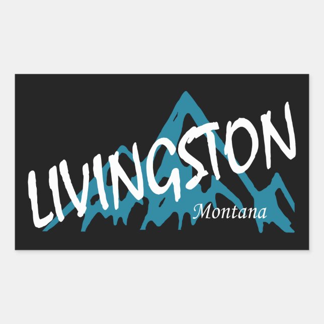 Sticker Rectangulaire Livingston Montana Mountain (Devant)