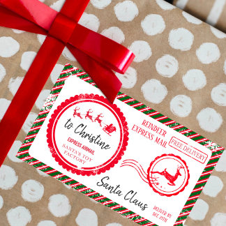 Sticker Rectangulaire Livraison de Noël par Père Noël North Pôle