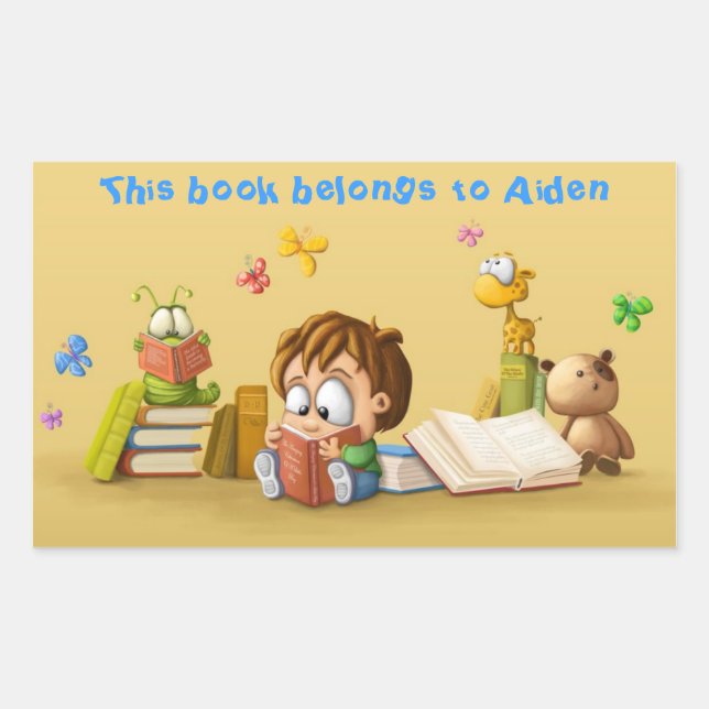 Sticker Rectangulaire Livre Worm (Devant)