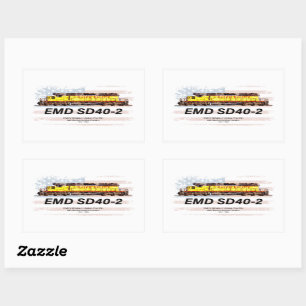 Sticker Rectangulaire Locomotive diesel EMD SD40-2. drapeau américain