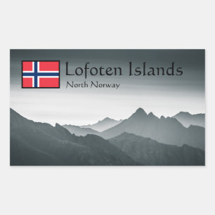 Sticker Rectangulaire Lofoten Norvège du Nord