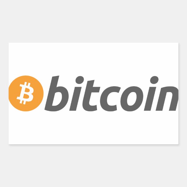 Sticker Rectangulaire Logo Bitcoin + texte (Devant)