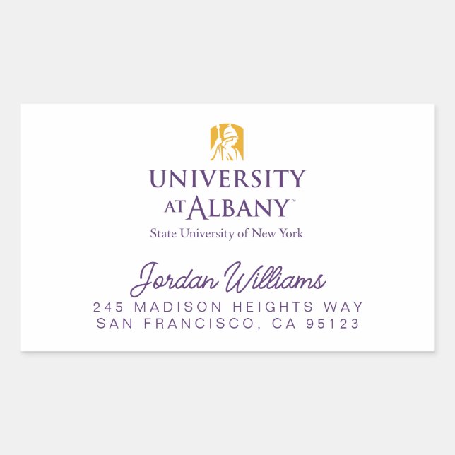 Sticker Rectangulaire Logo de l'Université d'Albany (Devant)