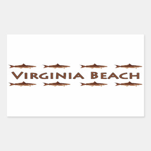 Sticker Rectangulaire Logo de pêche d'eau de mer de Cobia de Virginia