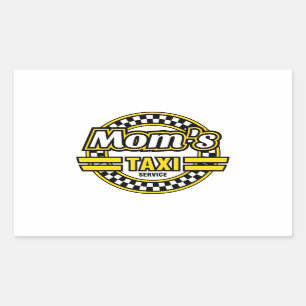 Sticker Rectangulaire Logo de service du taxi de la maman