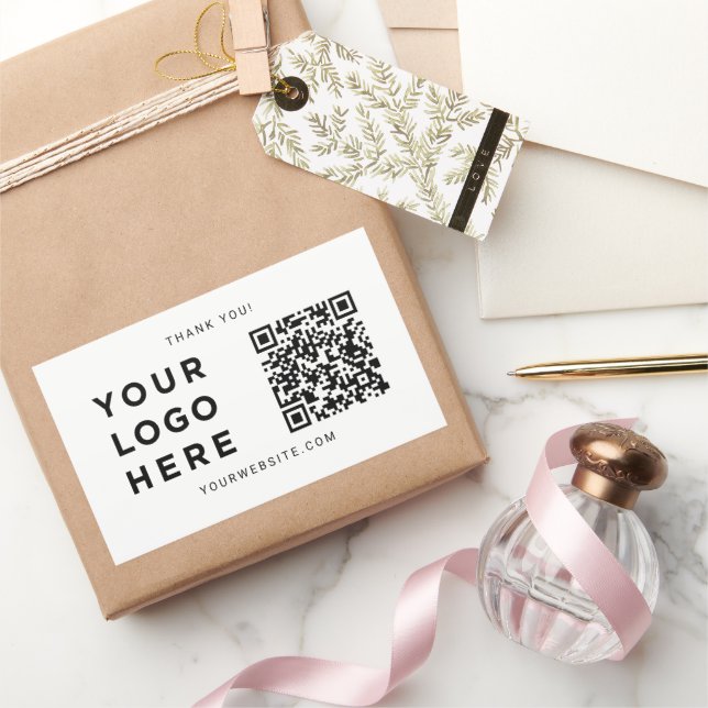 Sticker Rectangulaire Logo d'entreprise personnalisé, texte, site Web, n (Cadeaux)