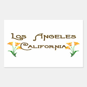 Sticker Rectangulaire Logo des Poppies Art Déco de Los Angeles