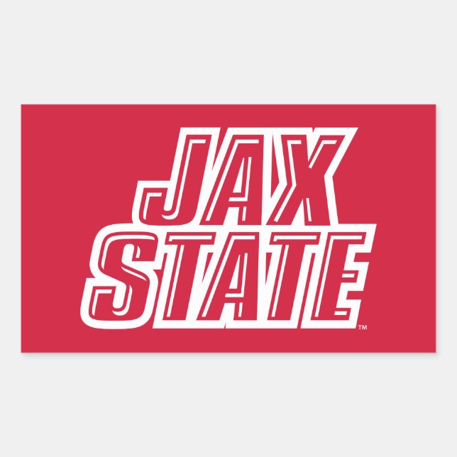 Sticker Rectangulaire Logo d'état de Jacksonville State University JAX S (Devant)