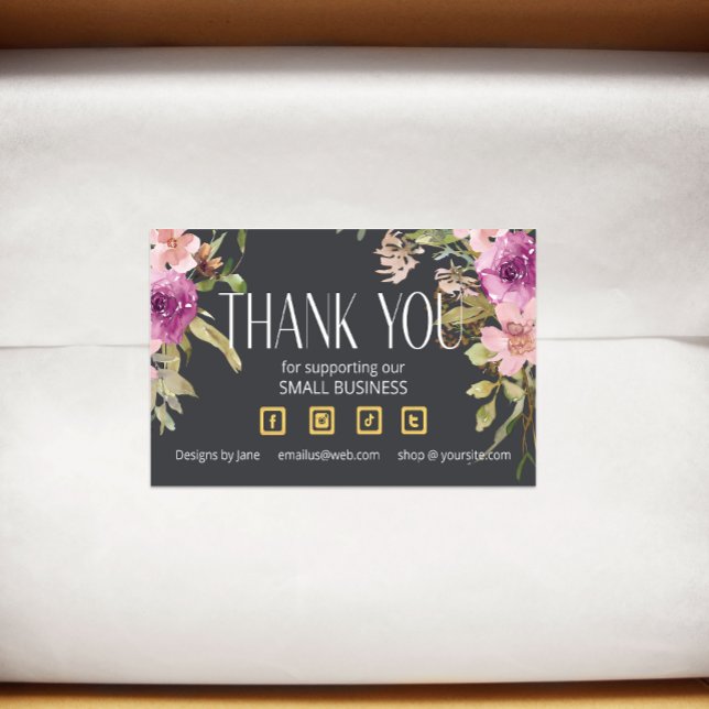 Sticker Rectangulaire Logo du Merci des petites entreprises Dusty rose F (Créateur téléchargé)