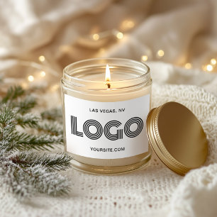 Sticker Rectangulaire Logo moderne minimaliste blanc et noir