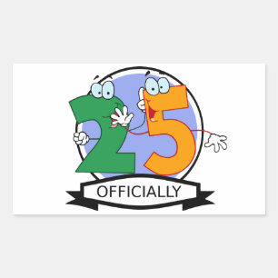 Sticker Rectangulaire Logo Officiellement 25 Anniversaire