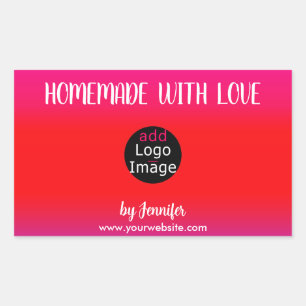 Sticker Rectangulaire Logo Personnalisé Avec Amour Professionnel