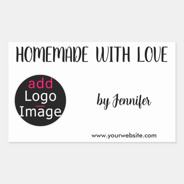 Sticker Rectangulaire Logo Personnalisé Avec Amour Professionnel (Devant)