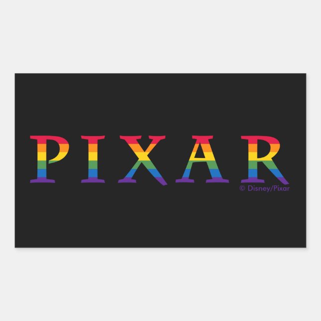 Sticker Rectangulaire Logo Pixar Rainbow (Devant)