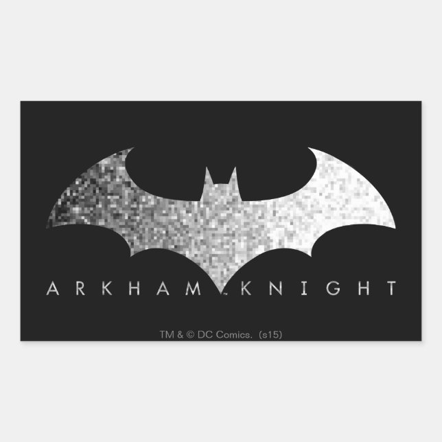 Sticker Rectangulaire Logo Pixel Batman Arkham Knight (Devant)