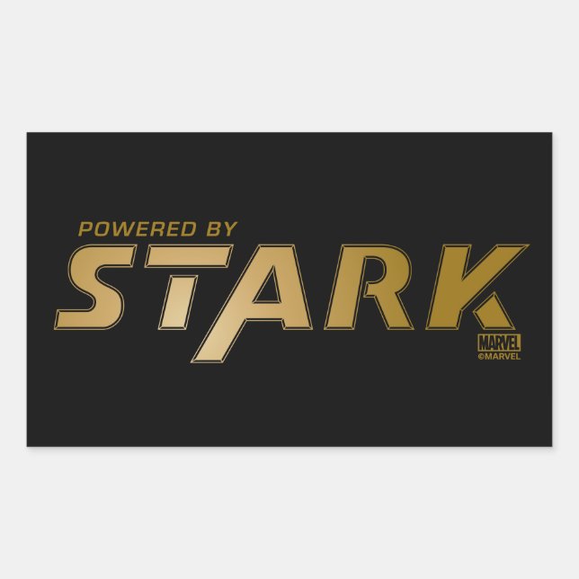 Sticker Rectangulaire Logo Propulsé par Stark (Devant)