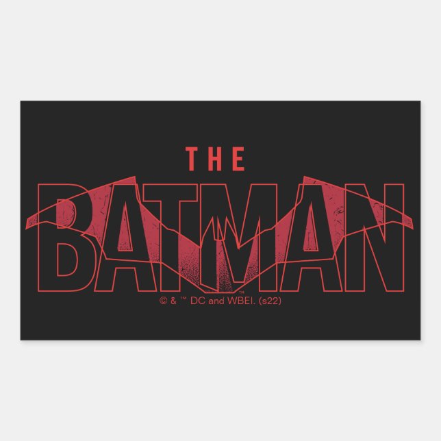 Sticker Rectangulaire Logo superposé de Batman Bat (Devant)
