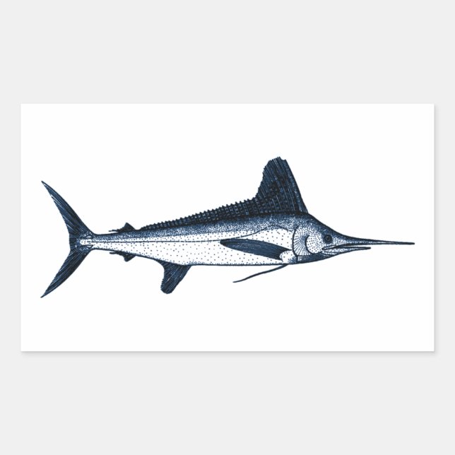 Sticker Rectangulaire Logo White Marlin (Devant)
