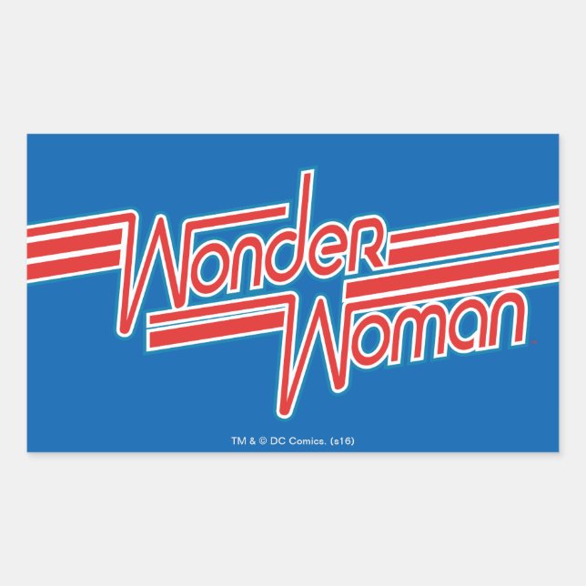 Sticker Rectangulaire Logo Wonder Woman Red and Blue Stripe (Devant)