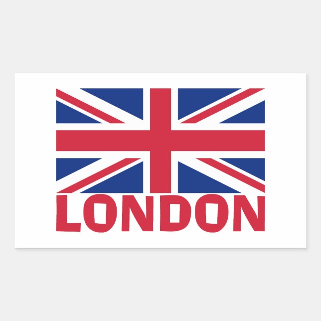 Sticker Rectangulaire Londres en rouge (Devant)