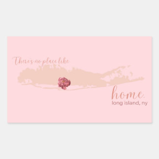 Sticker Rectangulaire Long Island Il n'y a pas d'endroit comme home Stic