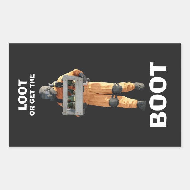 Sticker Rectangulaire LOOT OR GET BOOT - Lthal Company decal (Devant)