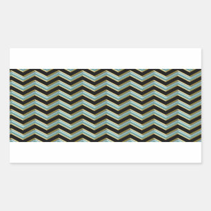 Sticker Rectangulaire L'or noir Teal zigzaguent