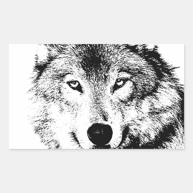 Sticker Rectangulaire Loup (Devant)