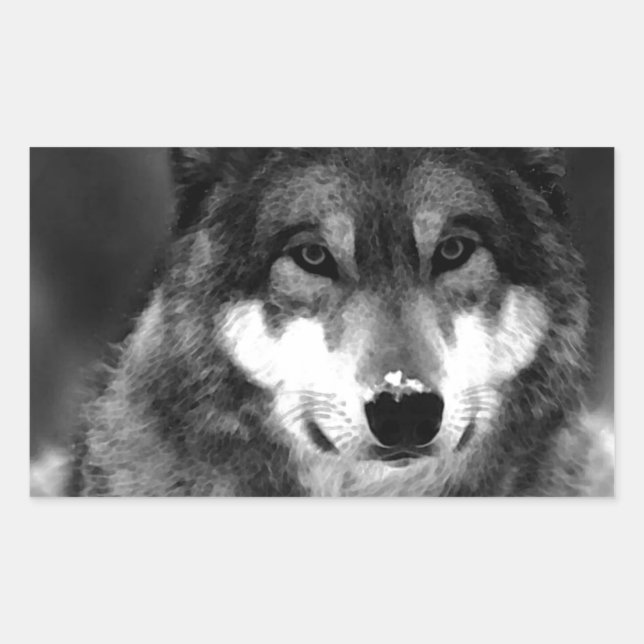 Sticker Rectangulaire Loup (Devant)