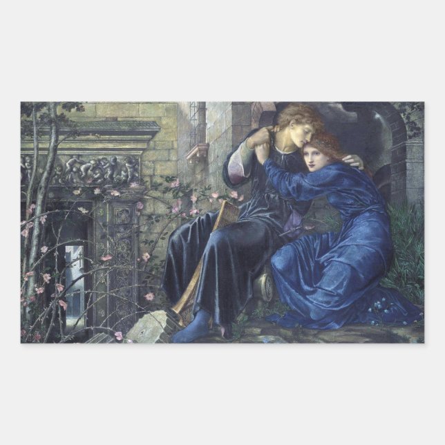 Sticker Rectangulaire Love Among the Ruins (par Edward Burne-Jones) (Devant)
