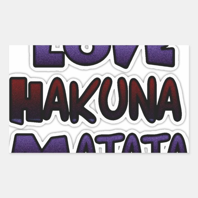 Sticker Rectangulaire Love Hakuna Matata Cadfts (Devant)