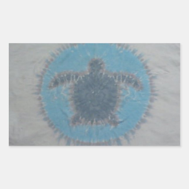 Sticker Rectangulaire Love Turtles Tie Dye (Devant)