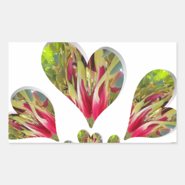 Sticker Rectangulaire Lovely Hearts Humanitarian Day Le monde a besoin d (Devant)