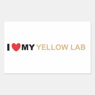 Sticker Rectangulaire LR amour jaune