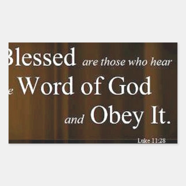 Sticker Rectangulaire Luc 11:28 (Devant)