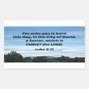 Sticker Rectangulaire Luc 2:11 Car pour vous est né ce jour
